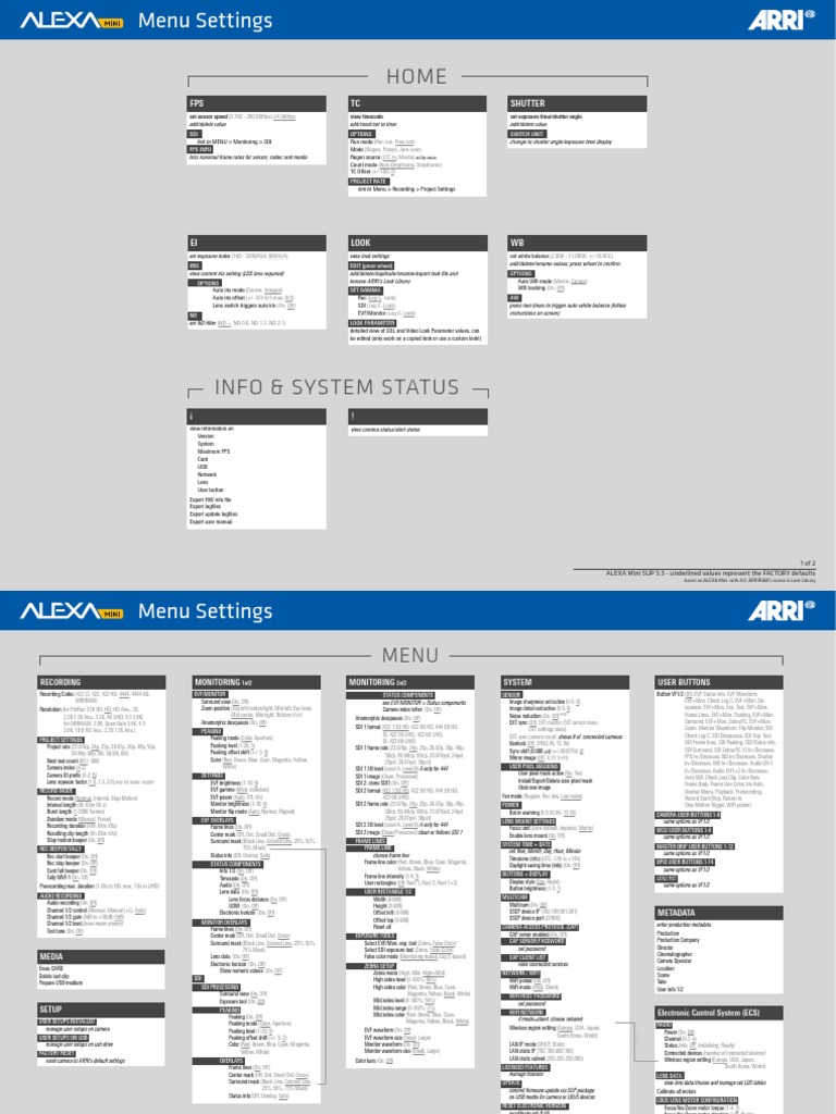 ALEXA Mini Camera System Guide | PDF | Wi Fi | Digital Technology