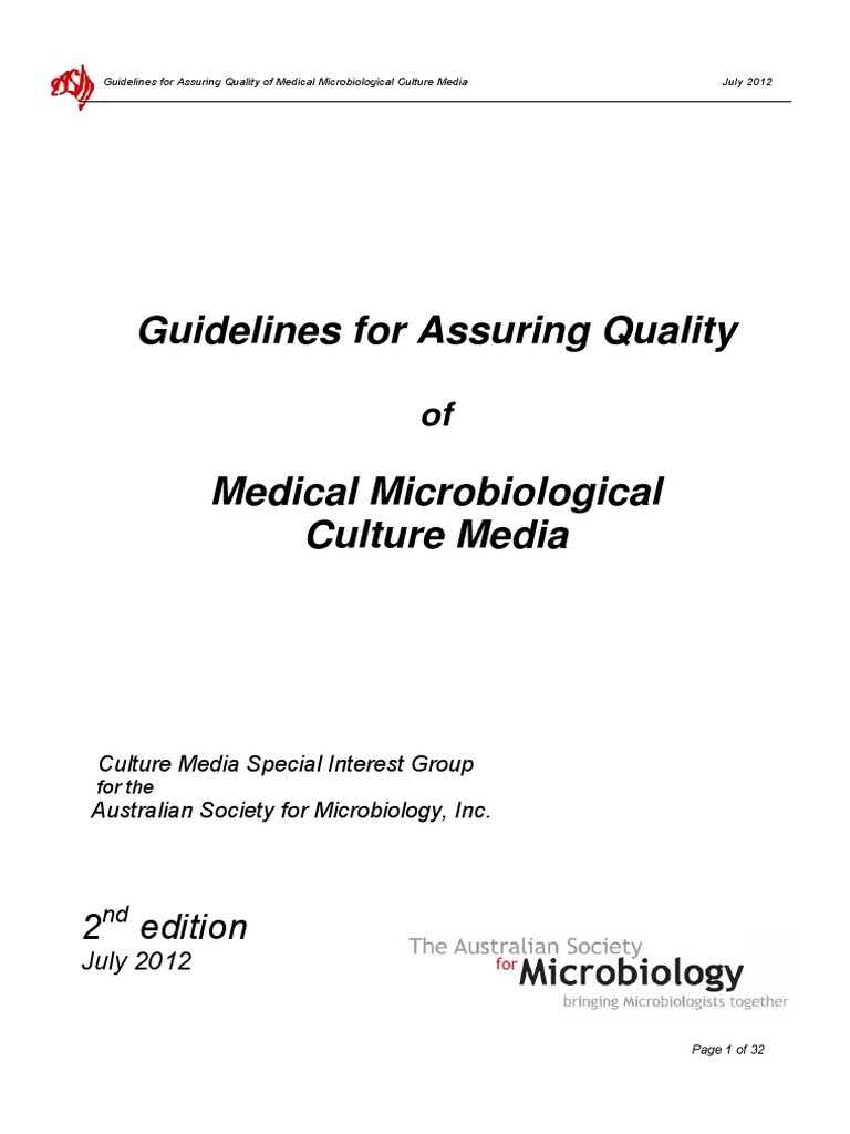 Guidelines For Assuring Quality of Medical Microbiological Culture