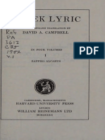 Greek Lyric: Es David A. Campbell