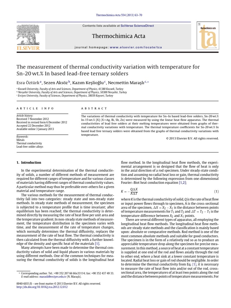 02.1.9 - The Measurement of Thermal Conductivity Variation With ...