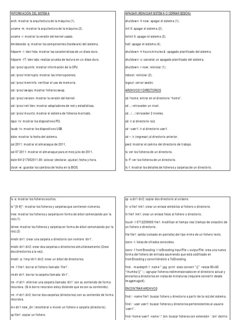 Comandos Esenciales de Linux para Administradores | PDF | Archivo de ...