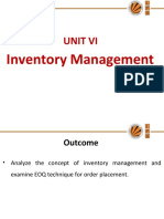 Unit Vi: Inventory Management