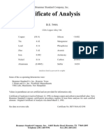 Certificate of Analysis: Brammer Standard Company, Inc