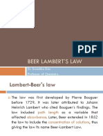 Beer Lambert'S Law: Dr. Swastika Das Professor of Chemistry