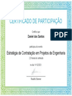 Certificado de Participação: Estratégia de Contratação em Projetos de Engenharia