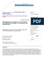 Metodología para El Empleo de La Herramienta Del Diagnóstico Estratégico en Cooperativas No Agropecuarias