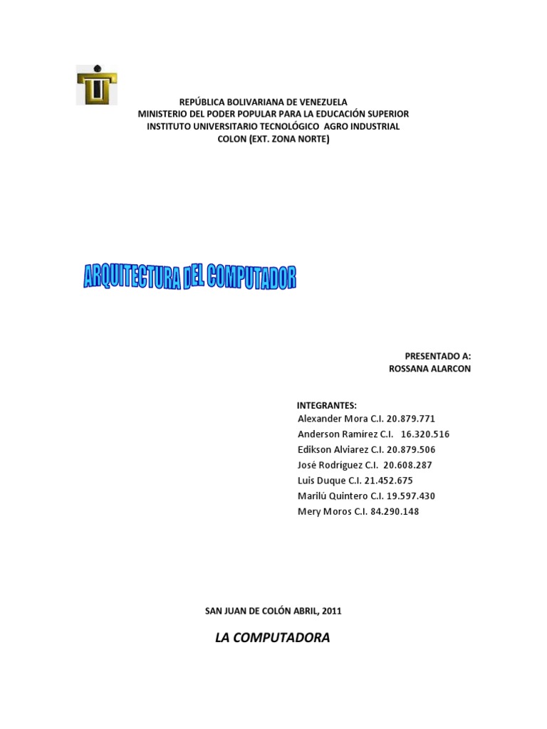 Arquitectura Final | PDF | Hardware de la computadora | Ley de ...