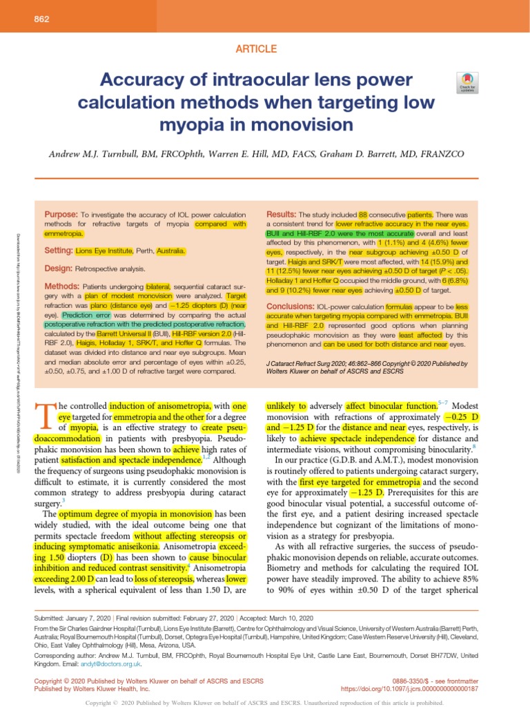Iol Z Calc , Post-Refractive IOL Calculator – EWIIL