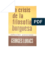 Georg Lukacs La Crisis de La Filosofia Burguesa