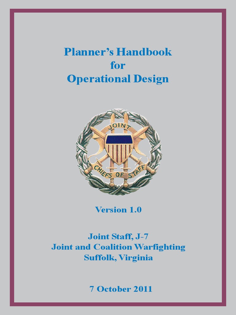 Planner's Handbook For Operational Design PDF Critical Thinking Design