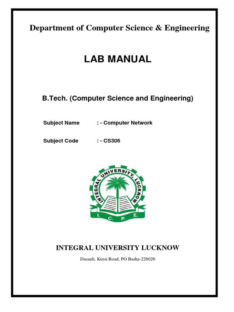Lab Manual Computer Network | PDF | Computer Network | Ip Address