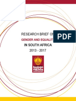 RESEARCH BRIEF ON GENDER AND EQUALITY IN SOUTH AFRICA 2013 To 2017