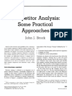 Competitor Analysis: Some Practical Approaches: John J. Brock