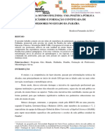 PROGRAMA GIRA MUNDO FINLÂNDIA - UMA POLÍTICA PÚBLICA DE INTERCÂMBIO E FORMAÇÃO CONTINUADA DE PROFESSORES NO ESTADO DA PARAÍBA