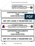 Supporting Documents FOR Cash Incentives: CDT CPT Louie C Telesforo 2Cl