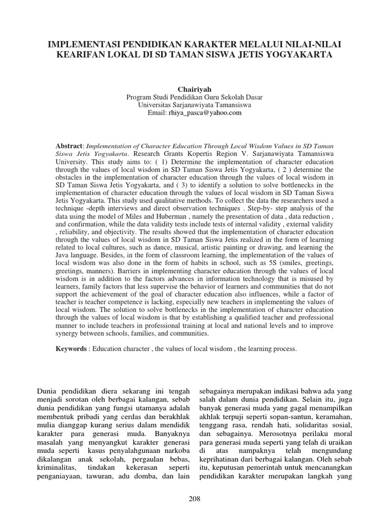 Meningkatkan Etika dan Moral melalui Pendidikan Karakter Desa Tanjungsari