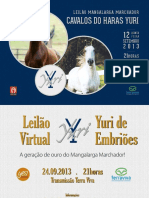 Catalogo Leilao Mangalarga Marchador Cavalos Do Haras Yuri
