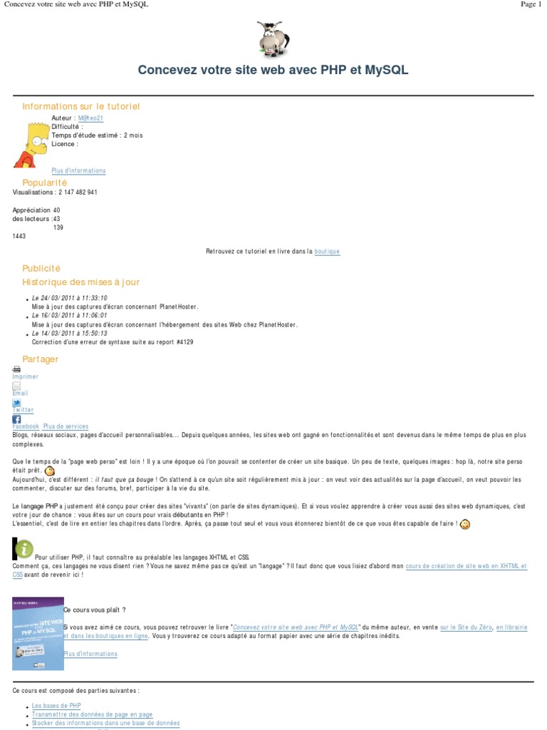 Concevez Votre Site Web Avec Php Et Mysql
