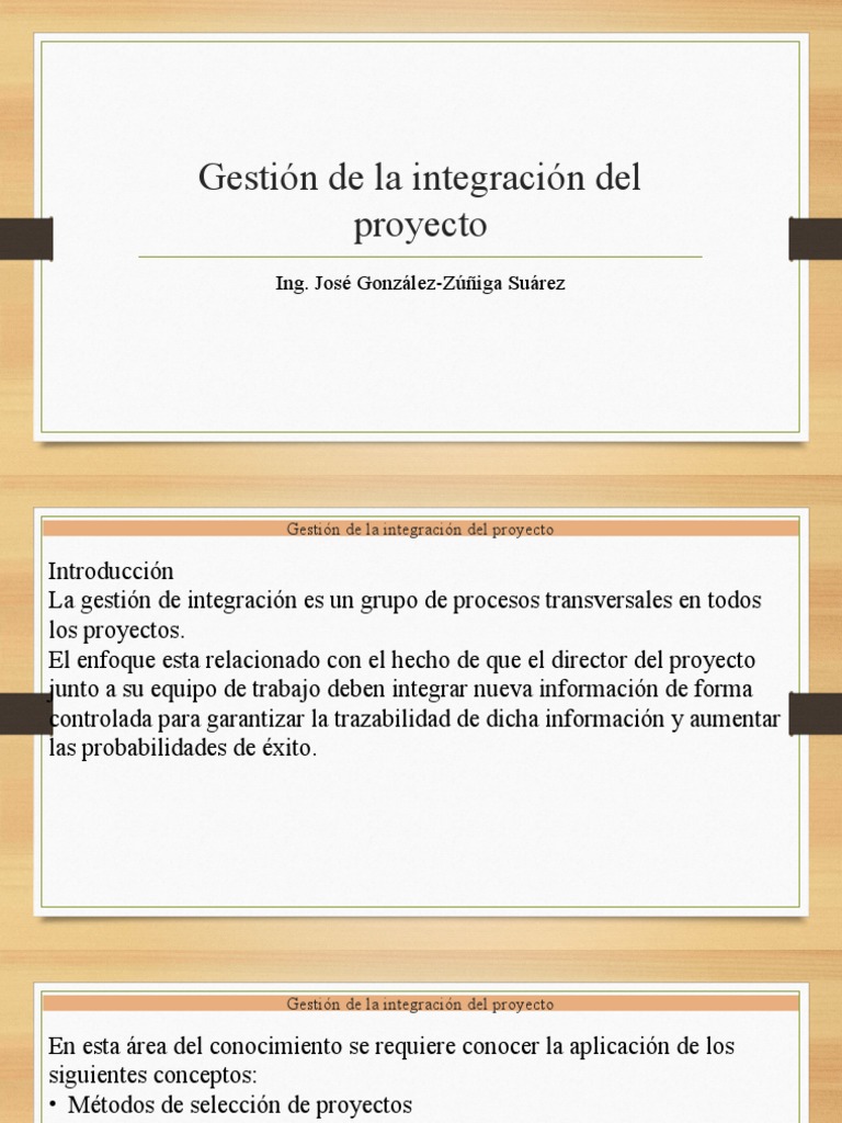 Gestión de la Integración del Proyecto | PDF | Gestión de proyectos ...