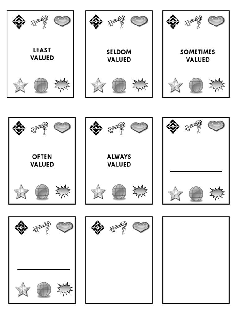 Core Values Cards for Personal Reflection | PDF | Love | Self
