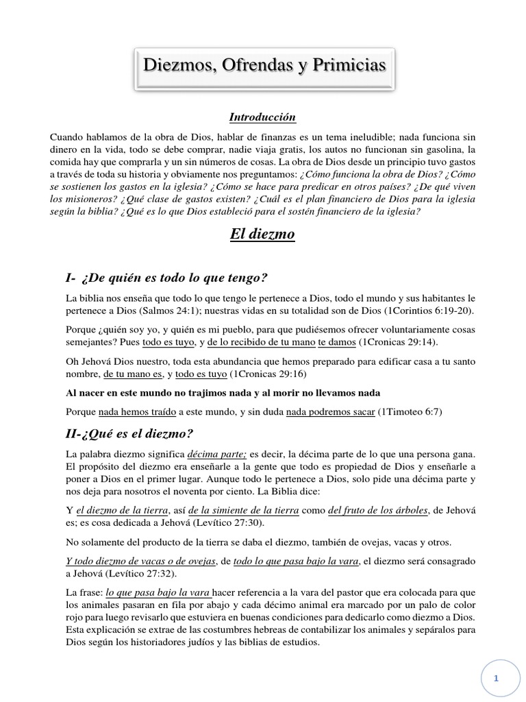 Diezmos y Ofrendas en la Biblia | PDF | Abrahán | Diezmo