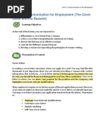 Unit 6 Topic 2 Communication For Employment