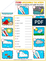 Weather Conditions Vocabulary Esl Unscramble The Words Worksheet For Kids