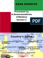 United Arab Emirates: Presented by A.Ramachandhiran 07BS5012 Section C