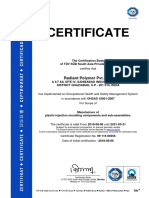 Certificate: Radiant Polymer Pvt. LTD