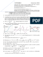 Calculus Exercises on Velocity, Derivatives