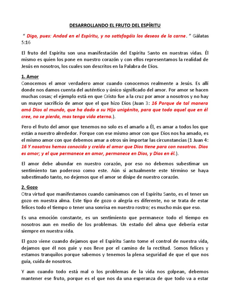 Desarrollando El Fruto Del Espíritu | PDF | Amor | Cristo (título)