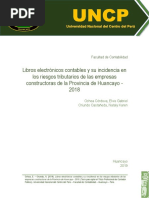 Libros Electrónicos Contables y Su Incidencia en Los Riesgos Tributarios de Las Empresas Constructoras de La Provincia de Huancayo - 2018