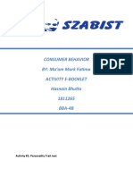 Consumer Behavior Activity E-Booklet (Hasnain Bhutto 1811265)