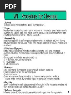 Wi Cleaning Procedure