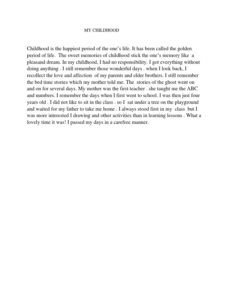 My Childhood PDF