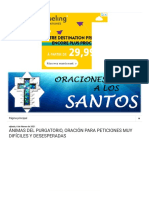 Oraciones A Los Santos - Ánimas Del Purgatorio, Oración para Peticiones Muy Difíciles y Desesperadas