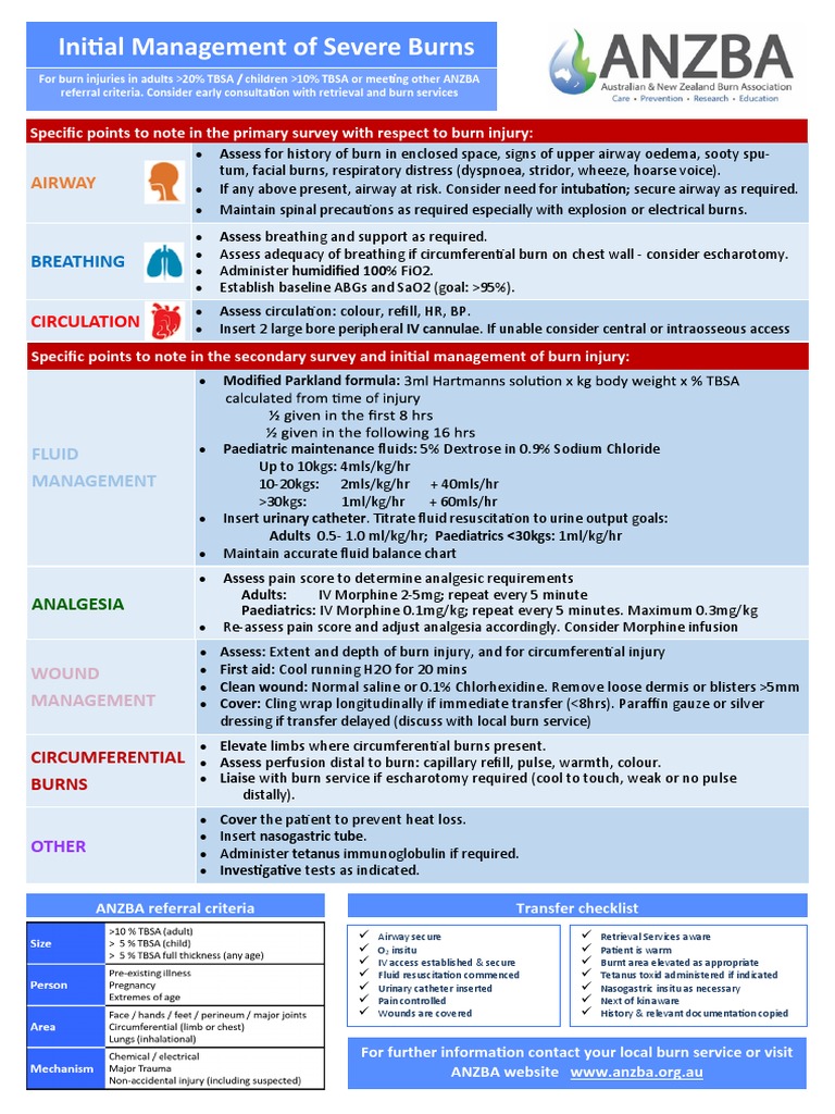 Initial Management of Severe Burns: Airway | PDF | Burn | Wound