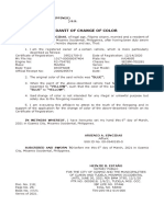 Affidavit of Change of Color - Arsenio A. Singidas