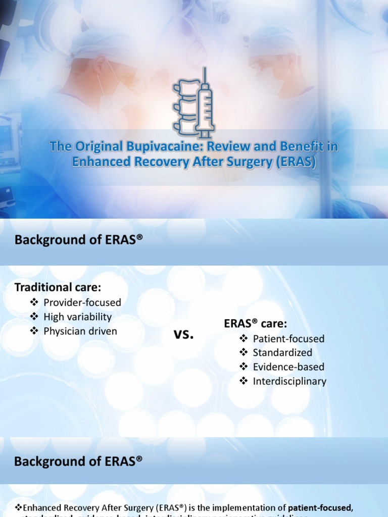 ERAS & Marcaine 0.5 Spinal Heavy Slide PDF Anesthesia Surgery