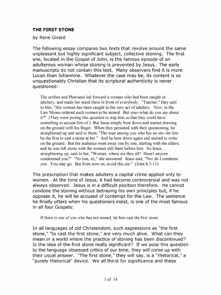The First Stone | PDF