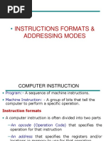 Instructions Formats & Addressing Modes