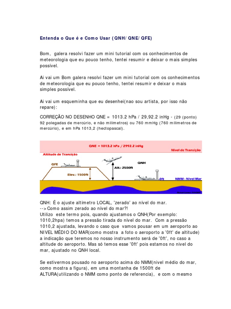 Entendendo QNH, QNE e QFE na Aviação | PDF | Pressão | Natureza