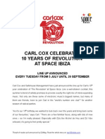 Carl Cox at Space Ibiza 2011 Line Up Press Release