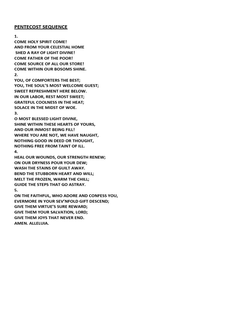 Pentecost Sequence Pdf