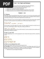 Unit 6 - List, Tuples and Dictionary: Objectives