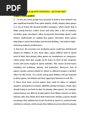 PARAGRAPH WRITING
