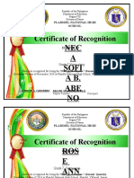 Certificate of Recognition: NEC A Sofi AB. ABE NO
