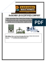 AArambh Machine Paper Dish Catalogue