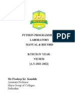 Python Programming Laboratory Manual & Record: Assistant Professor Maya Group of Colleges Dehradun