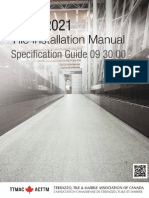 2019-2021 Specifications Guide 09-30-00 Tile Installation Manual - English
